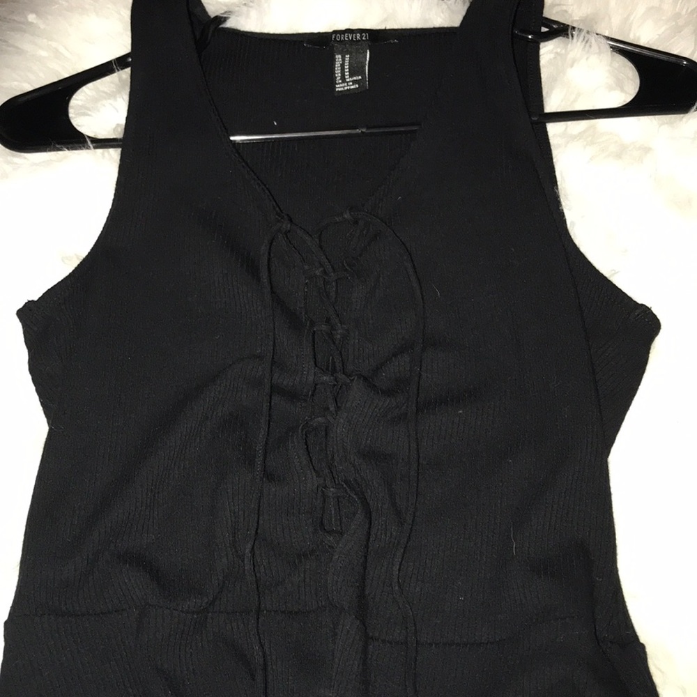 black lace up body suit